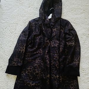 Reversible Black/Animal print Raincoat